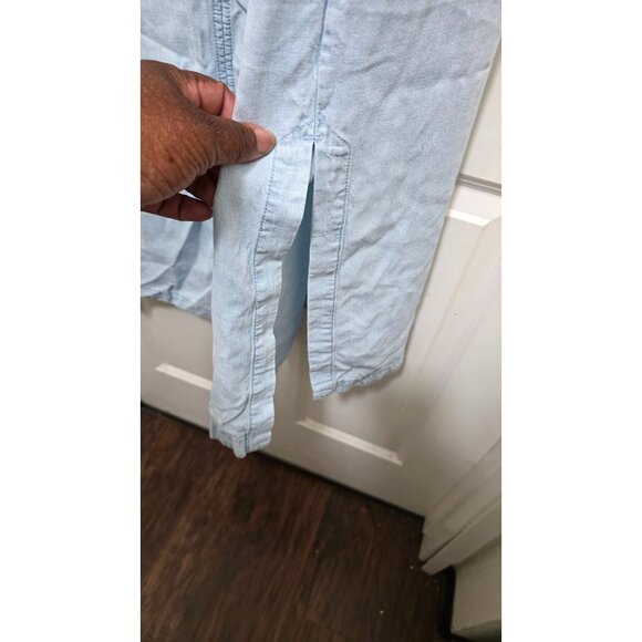 J.JILL Light Blue Sleeveless Wester Denim-Look V-Neck Maxi Dress Side Pockets & - Picture 4 of 8